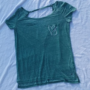 AMERICAN EAGLE turquoise open back top